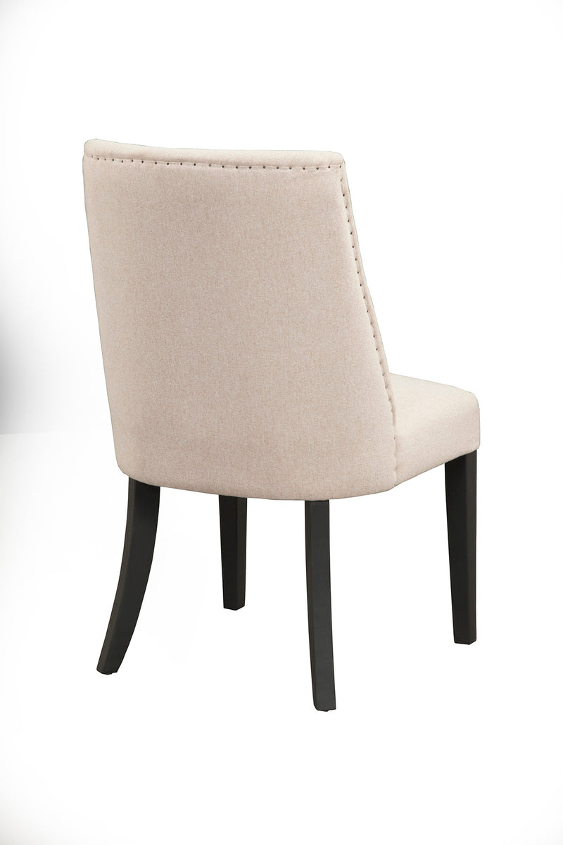 Daisy Set of 2 Upholstered Parson Chairs, Cream/Black