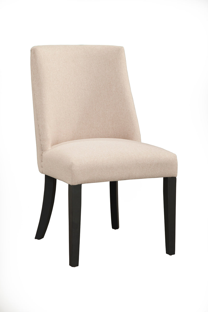 Daisy Set of 2 Upholstered Parson Chairs, Cream/Black