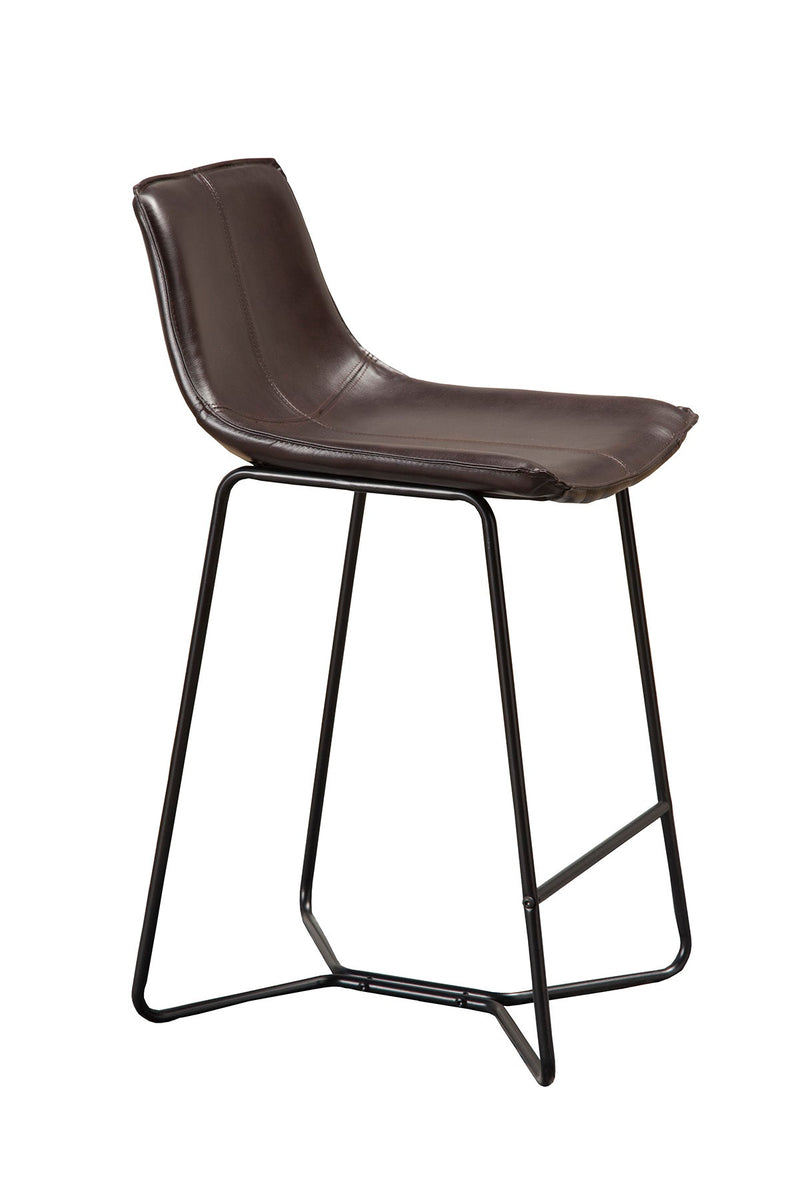 Daisy Set of 2 Bonded Leather Pub Chairs, Dark Brown Alpine