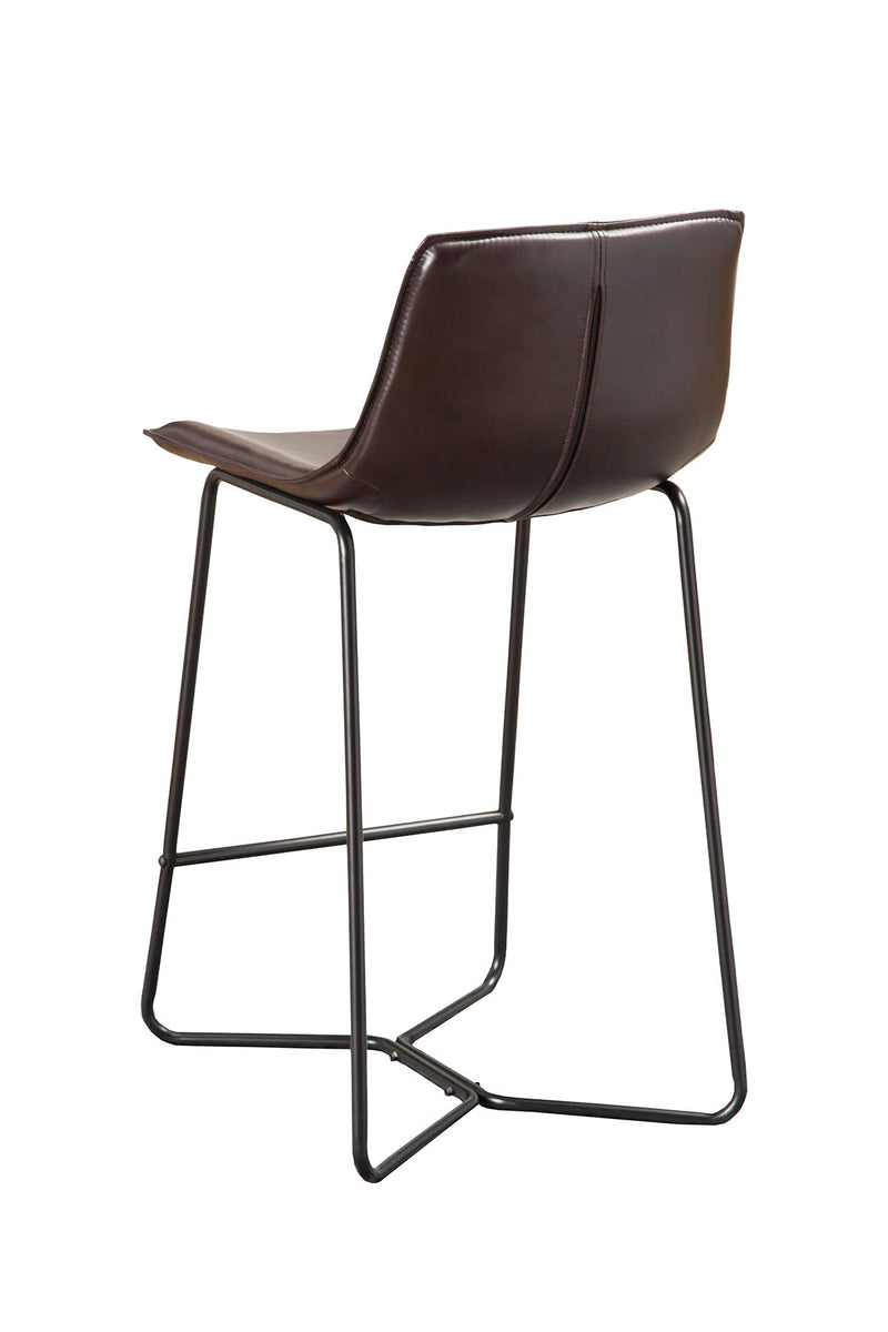 Daisy Set of 2 Bonded Leather Pub Chairs, Dark Brown Alpine