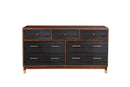 Amber Two Tone Dark Walnut & Black 7 Drawer Dresser Alpine