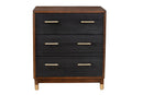 Amber Two Tone Dark Walnut & Black 3 Drawer Chest Alpine