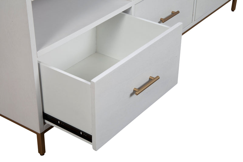 Aspen TV Stand with 3 Storage Drawers & 3 Open Shelves Alpine