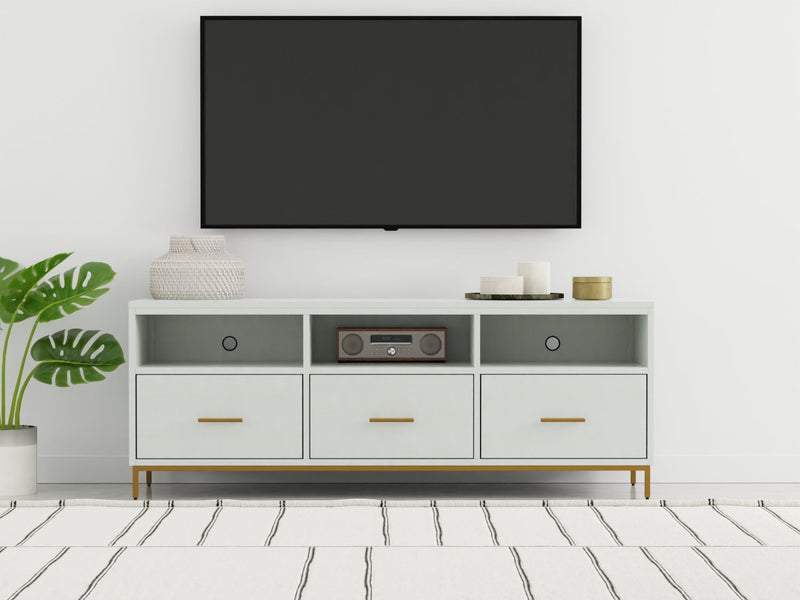 Aspen TV Stand with 3 Storage Drawers & 3 Open Shelves Alpine
