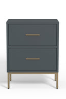 Aspen Two Drawer Nightstand, Slate Gray Alpine