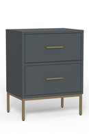 Aspen Two Drawer Nightstand, Slate Gray Alpine