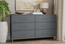 Aspen Six Drawer Dresser, Slate Gray Alpine