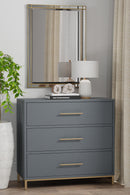 Aspen Three Drawer Chest, Slate Gray Alpine