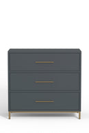 Aspen Three Drawer Chest, Slate Gray Alpine