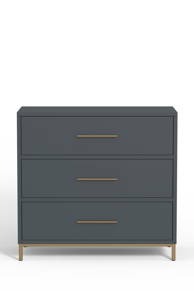 Aspen Three Drawer Chest, Slate Gray