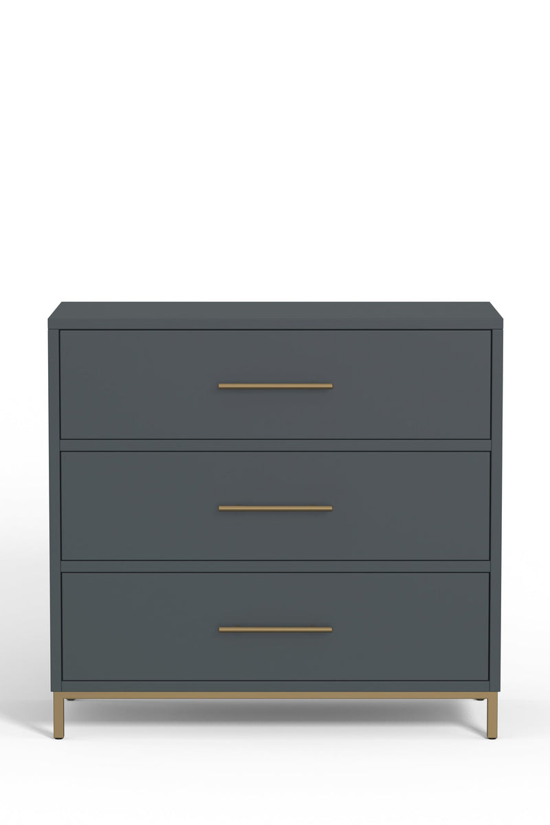 Aspen Three Drawer Chest, Slate Gray Alpine