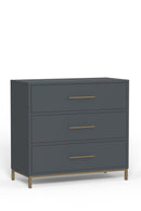 Aspen Three Drawer Chest, Slate Gray Alpine