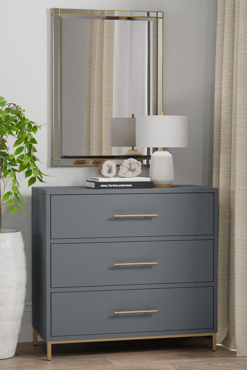 Aspen Three Drawer Chest, Slate Gray