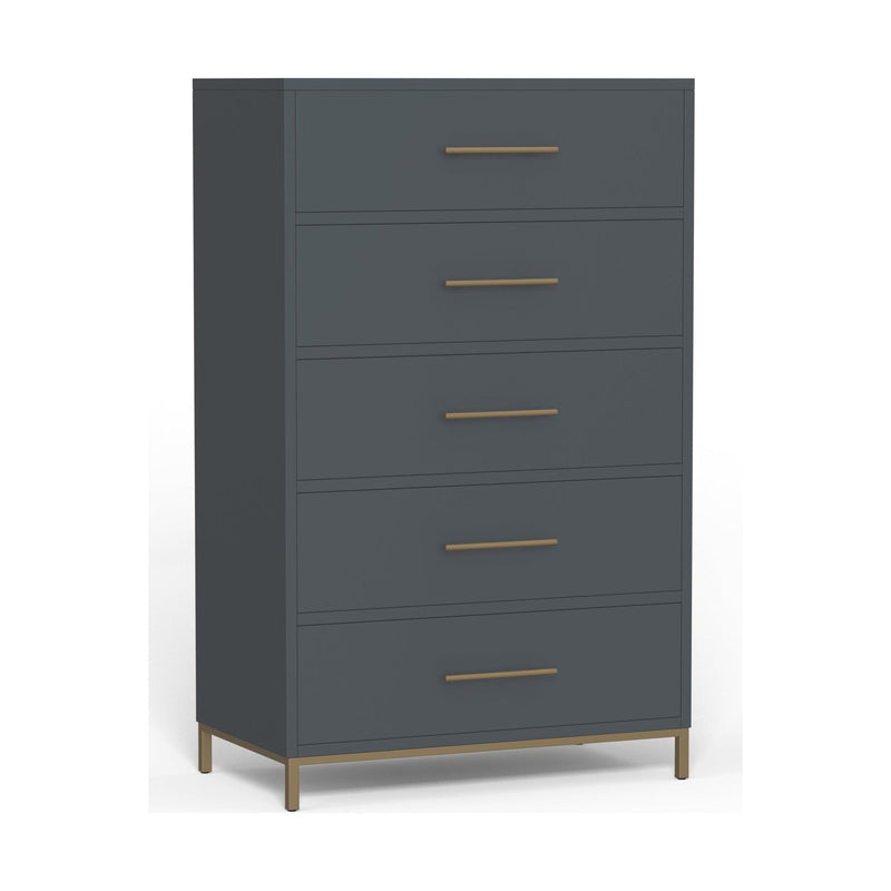 Aspen Five Drawer Chest, Slate Gray