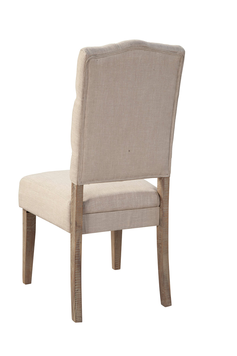 Caldwell Set of 2 Button Tufted Parson Chairs, Weathered Natural