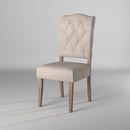 Caldwell Set of 2 Button Tufted Parson Chairs, Weathered Natural Alpine