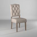 Caldwell Set of 2 Button Tufted Parson Chairs, Weathered Natural Alpine