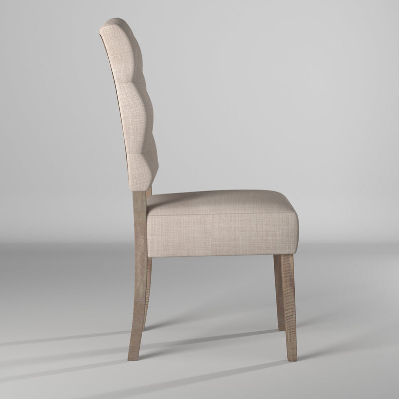 Caldwell Set of 2 Button Tufted Parson Chairs, Weathered Natural Alpine