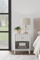 Daylan 1 Drawer Nightstand, White Alpine