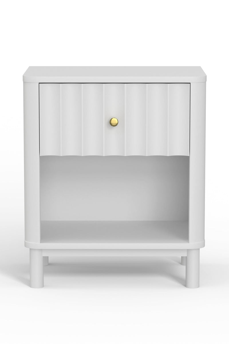 Daylan 1 Drawer Nightstand, White Alpine