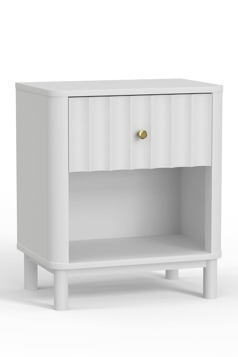 Daylan 1 Drawer Nightstand, White Alpine