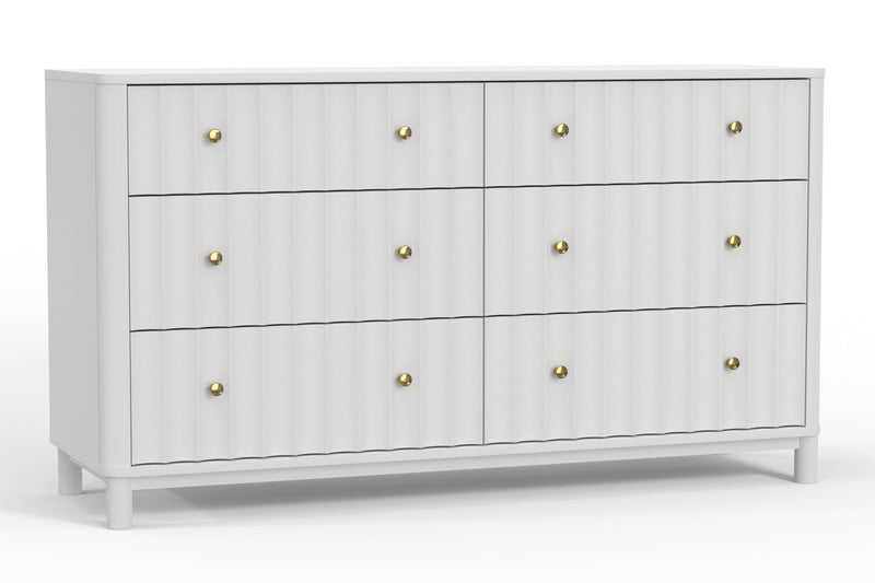 Daylan 6 Drawer Dresser, White Alpine