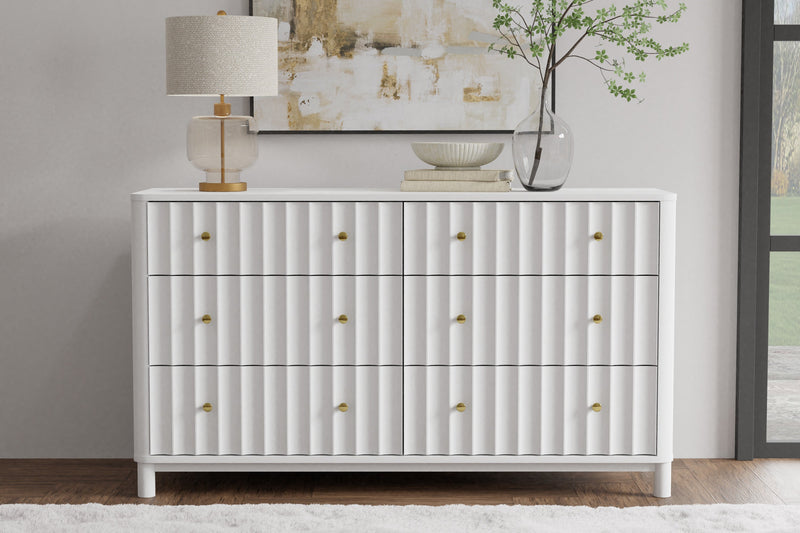 Daylan 6 Drawer Dresser, White Alpine