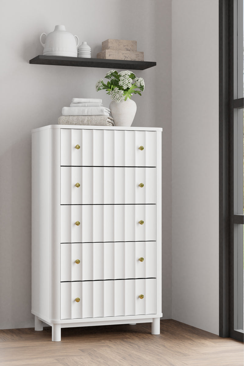 Daylan 5 Drawer Chest, White