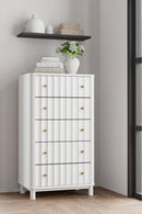 Daylan 5 Drawer Chest, White Alpine
