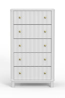 Daylan 5 Drawer Chest, White Alpine