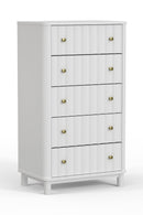 Daylan 5 Drawer Chest, White Alpine