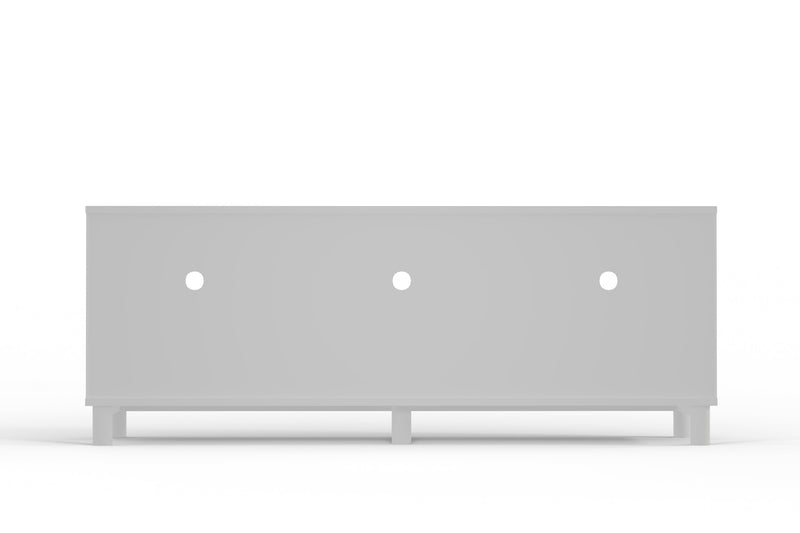 Daylan TV Stand with 3 Drawers & 3 Open Shelves, White Alpine