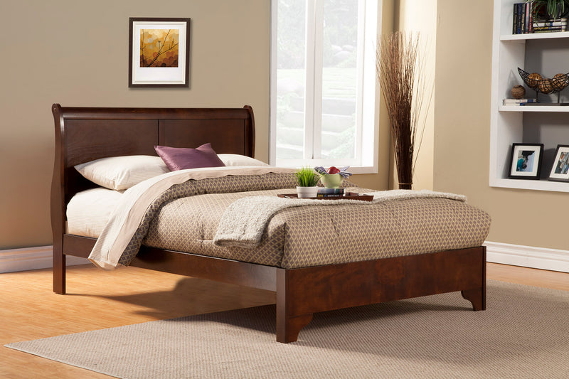 Aiden Queen Low Footboard Sleigh Bed, Cappuccino