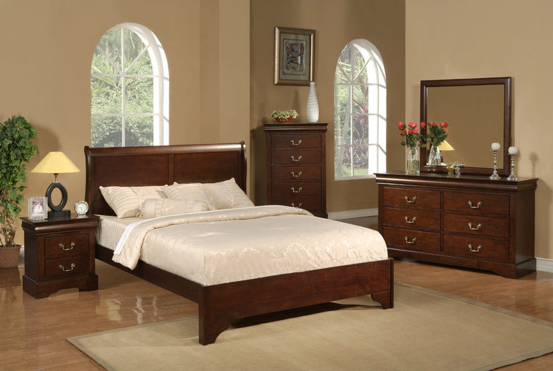 Aiden Queen Low Footboard Sleigh Bed, Cappuccino