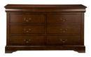 Aiden 6 Drawer Dresser, Cappuccino Alpine