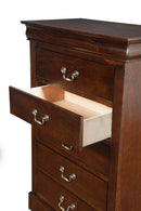 Aiden 5 Drawer Tall Boy Chest, Cappuccino Alpine