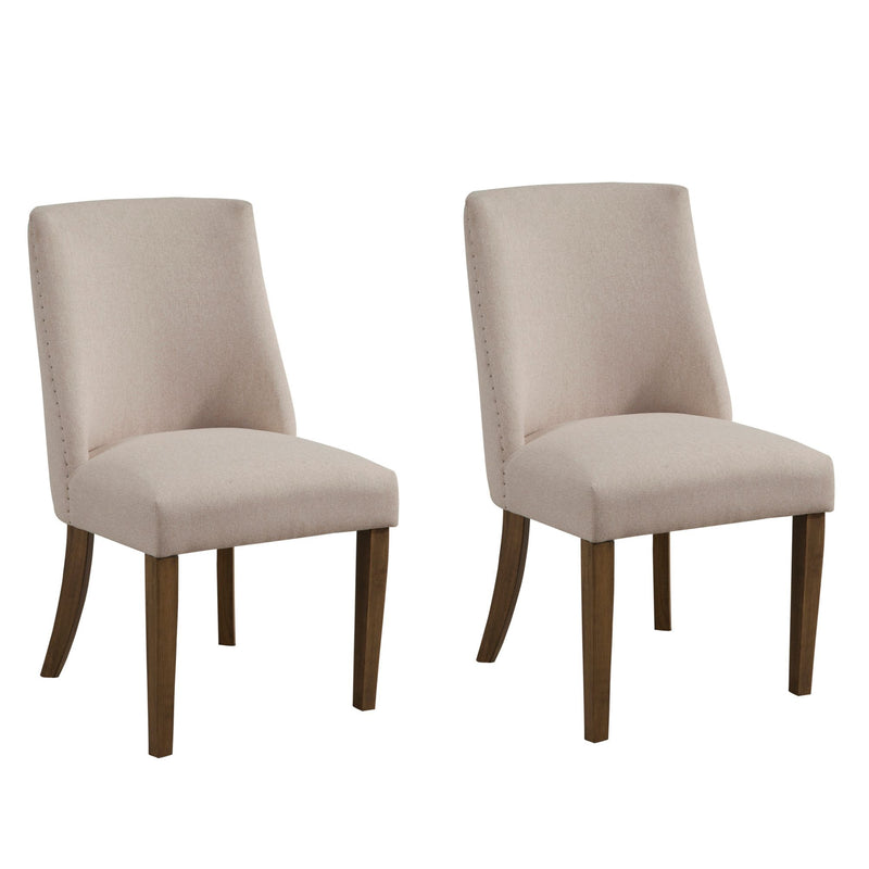 Charleston Set of 2 Upholstered Parson Chairs, Reclaimed Natural