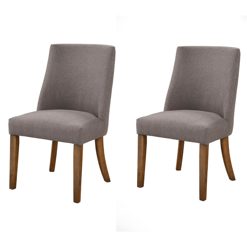 Amanda of 2 Upholstered Parson Chairs, Dark Grey