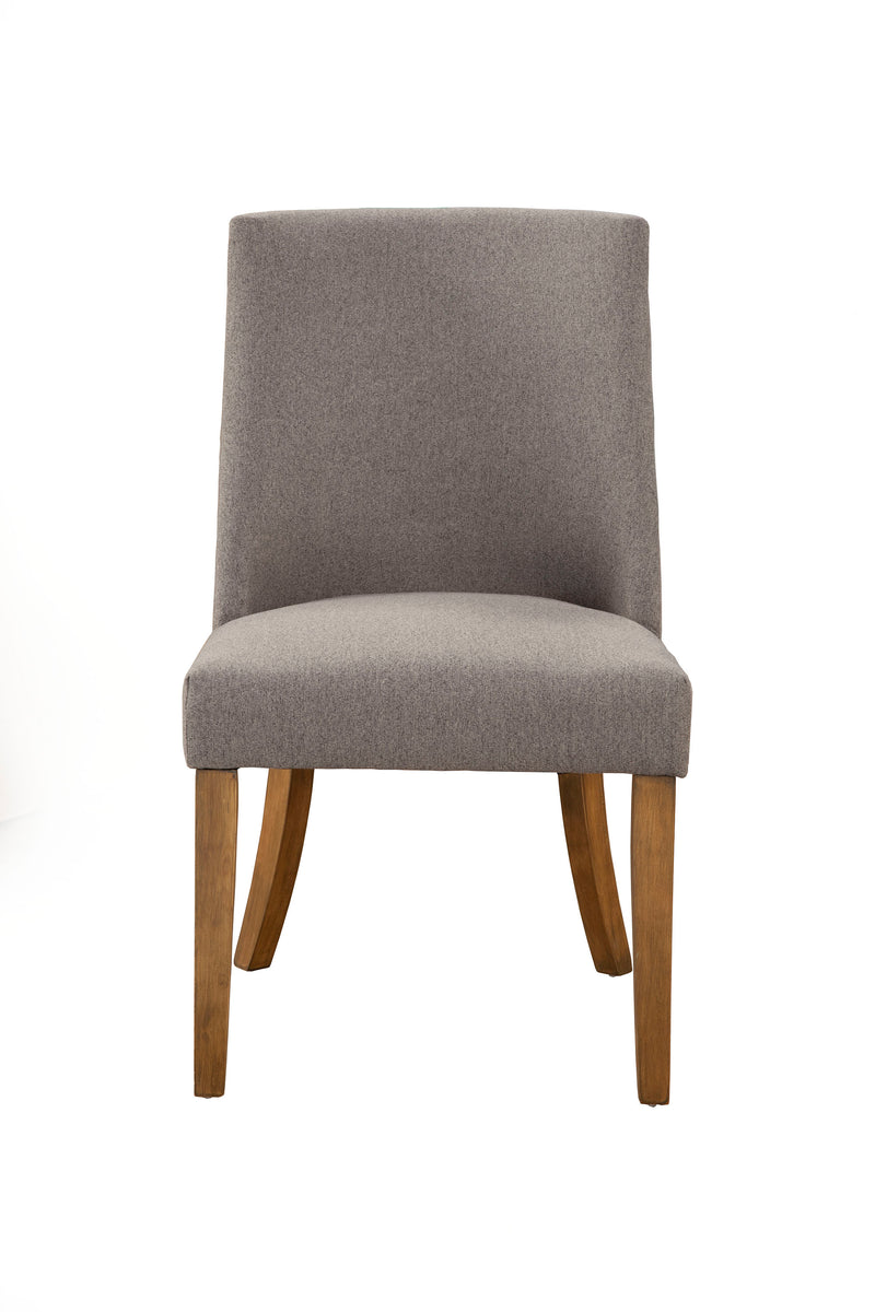 Amanda of 2 Upholstered Parson Chairs, Dark Grey