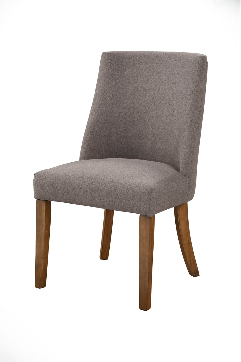 Amanda of 2 Upholstered Parson Chairs, Dark Grey