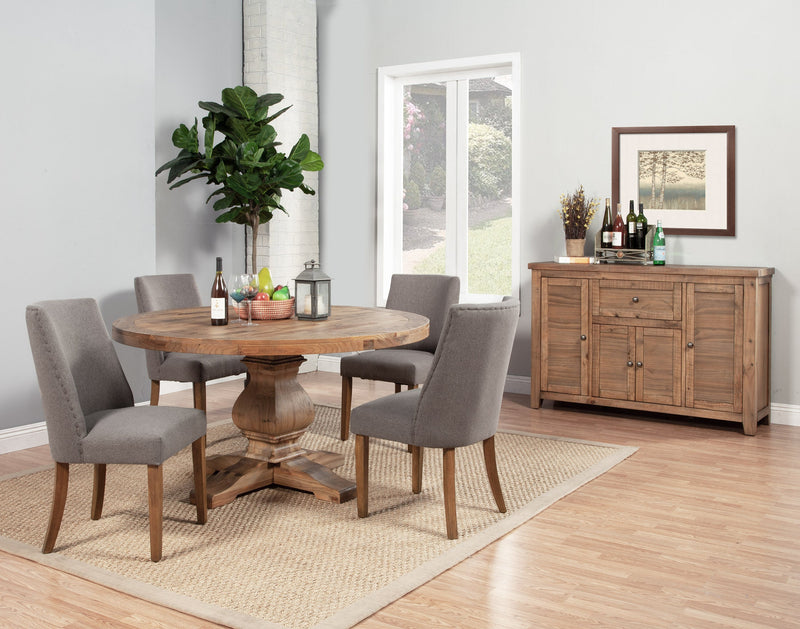 Charleston Round Solid Pine Dining Table, Reclaimed Natural Alpine