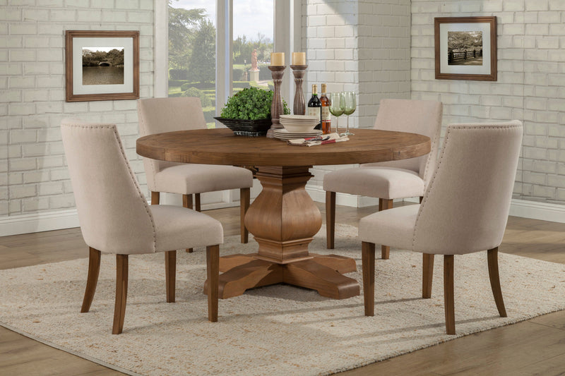 Charleston Set of 2 Upholstered Parson Chairs, Reclaimed Natural Alpine