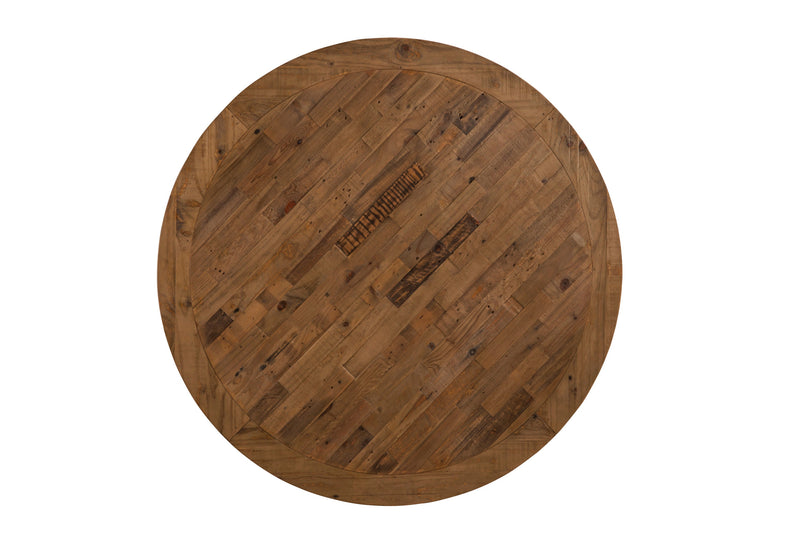 Charleston Round Solid Pine Dining Table, Reclaimed Natural Alpine