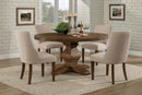 Charleston Round Solid Pine Dining Table, Walnut Alpine