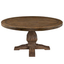 Charleston Round Solid Pine Dining Table, Walnut Alpine