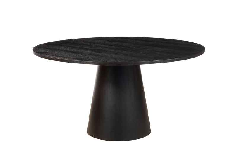 Britney Round 59" Round Dining Table, Vintage Black