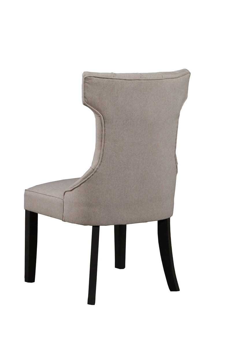 Shasta Set of 2 Upholstered Side Chairs, Light Grey/Black