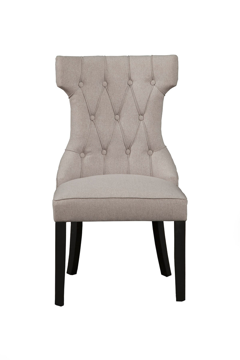Shasta Set of 2 Upholstered Side Chairs, Light Grey/Black Alpine