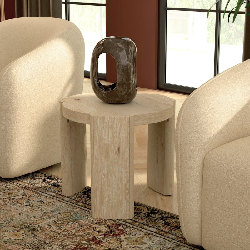 Sloane 20" Round End Table, Driftwood Alpine