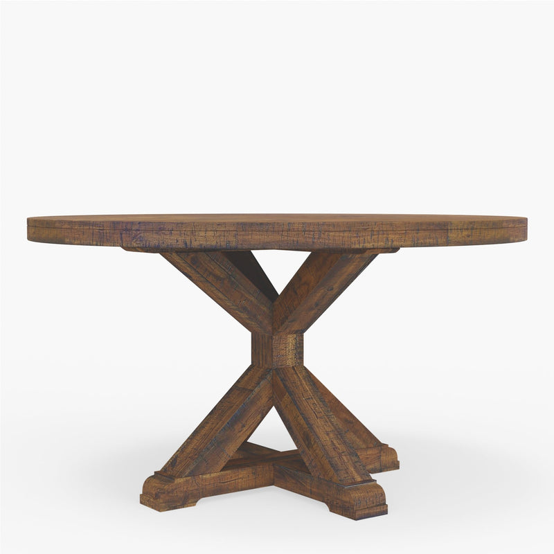 Caldwell Round Dining Table, Medium Brown Alpine